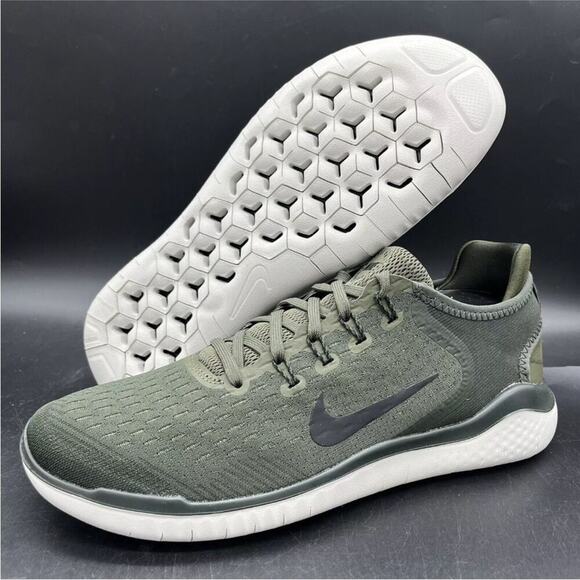 Nike Other - Nike Free RN 2018 Cargo Khaki Black Sequoia 942836-300  Men's Running size 9.5